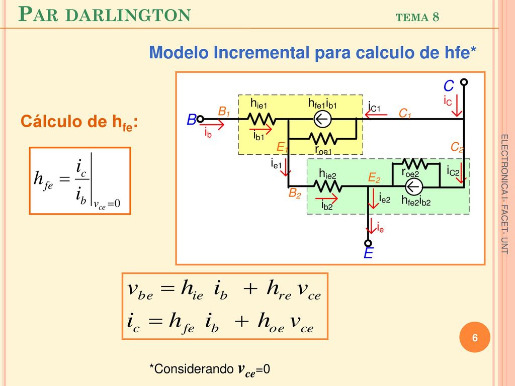 Par darlington tema 8 Modelo Incremental para calculo de hfe*