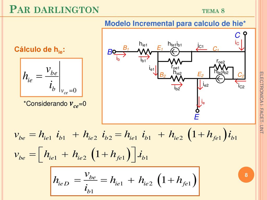 Par darlington tema 8 Modelo Incremental para calculo de hie*