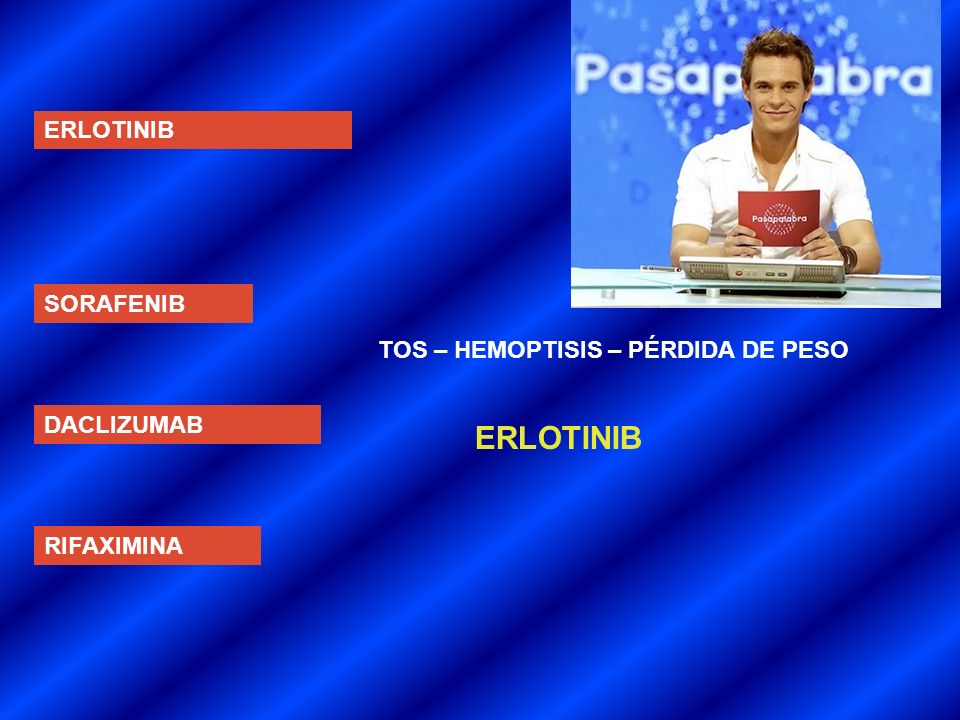 ERLOTINIB ERLOTINIB SORAFENIB TOS – HEMOPTISIS – PÉRDIDA DE PESO