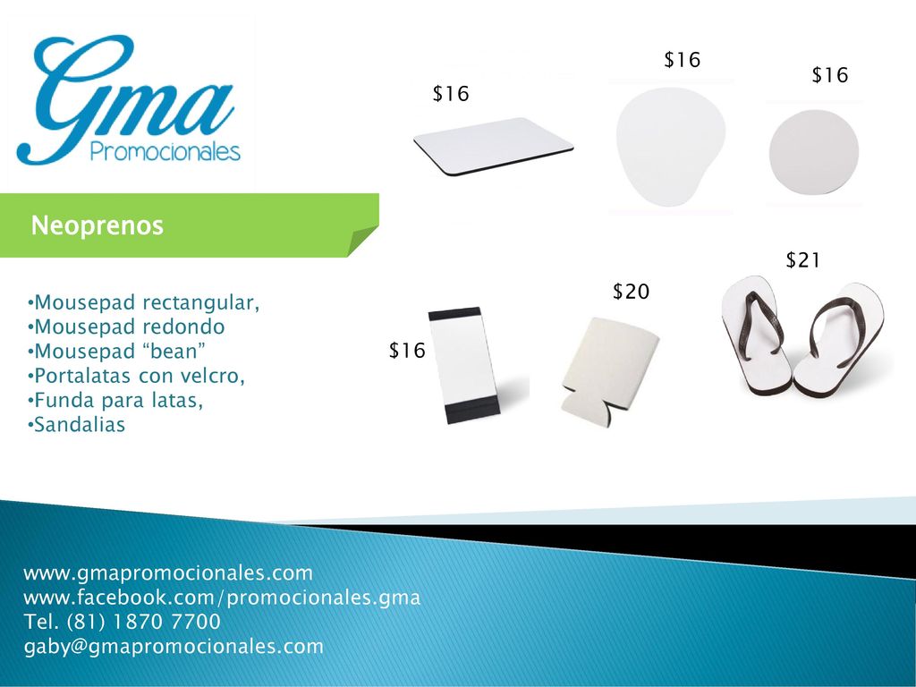 Neoprenos $16 $16 $16 $21 $20 Mousepad rectangular, Mousepad redondo