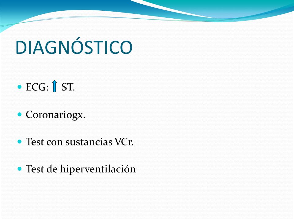 DIAGNÓSTICO ECG: ST. Coronariogx. Test con sustancias VCr.