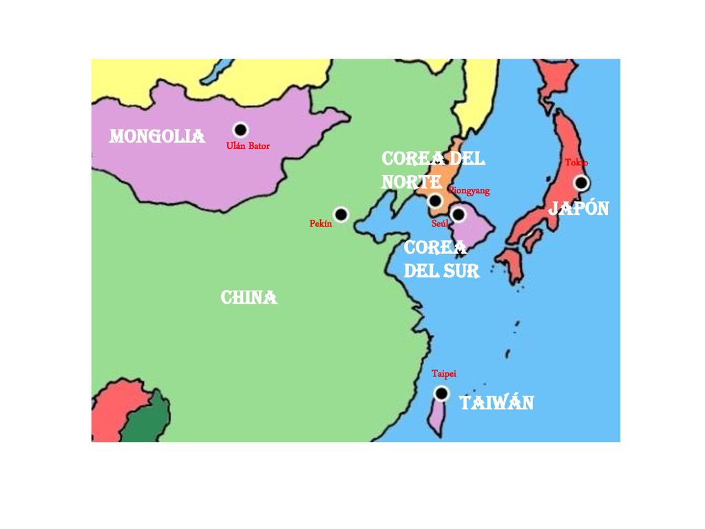 mongolia Corea del norte japón Corea del sur china taiwán Ulán Bator