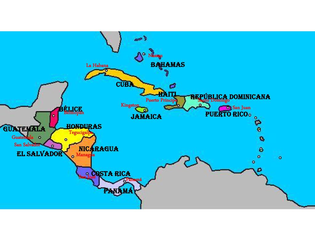 Nassau BAHAMAS. La Habana. CUBA. HAITI. REPÚBLICA DOMINICANA. Puerto Príncipe. Santo Domingo.