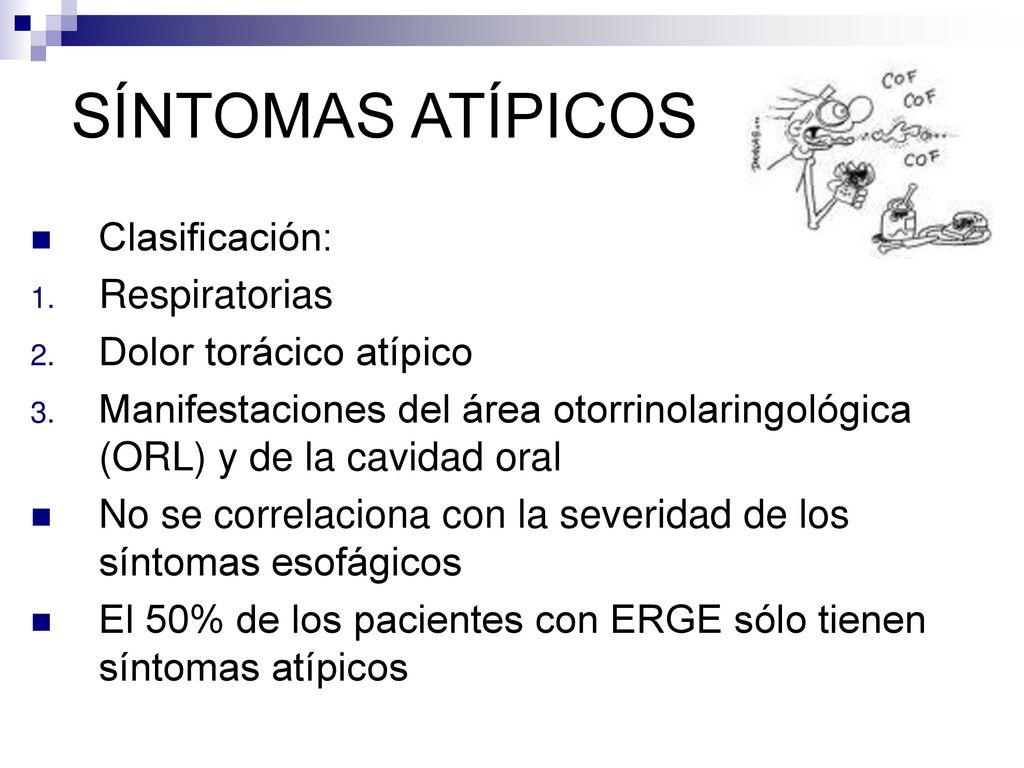 SÍNTOMAS ATÍPICOS Clasificación: Respiratorias Dolor torácico atípico