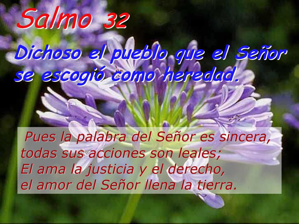 Salmo 32 Dichoso el pueblo que el Señor se escogió como heredad.
