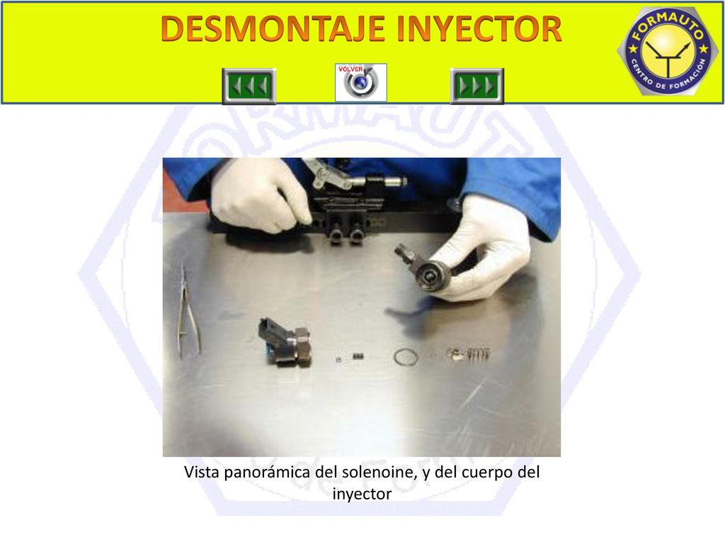 Vista panorámica del solenoine, y del cuerpo del inyector
