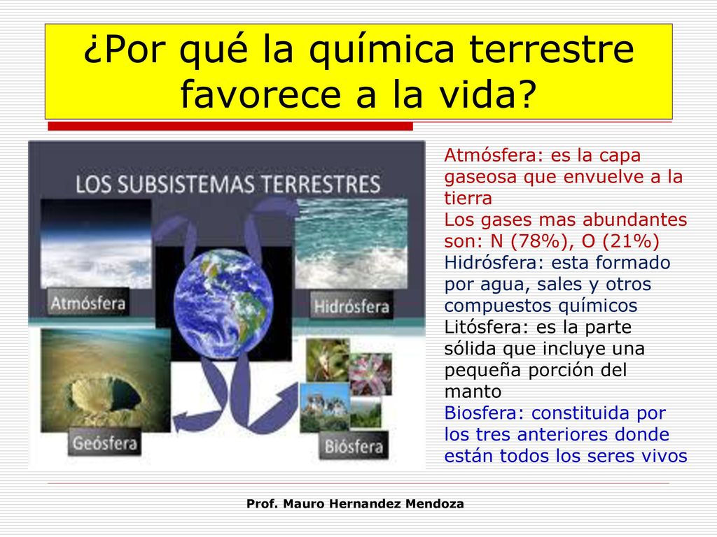 ¿Por qué la química terrestre favorece a la vida