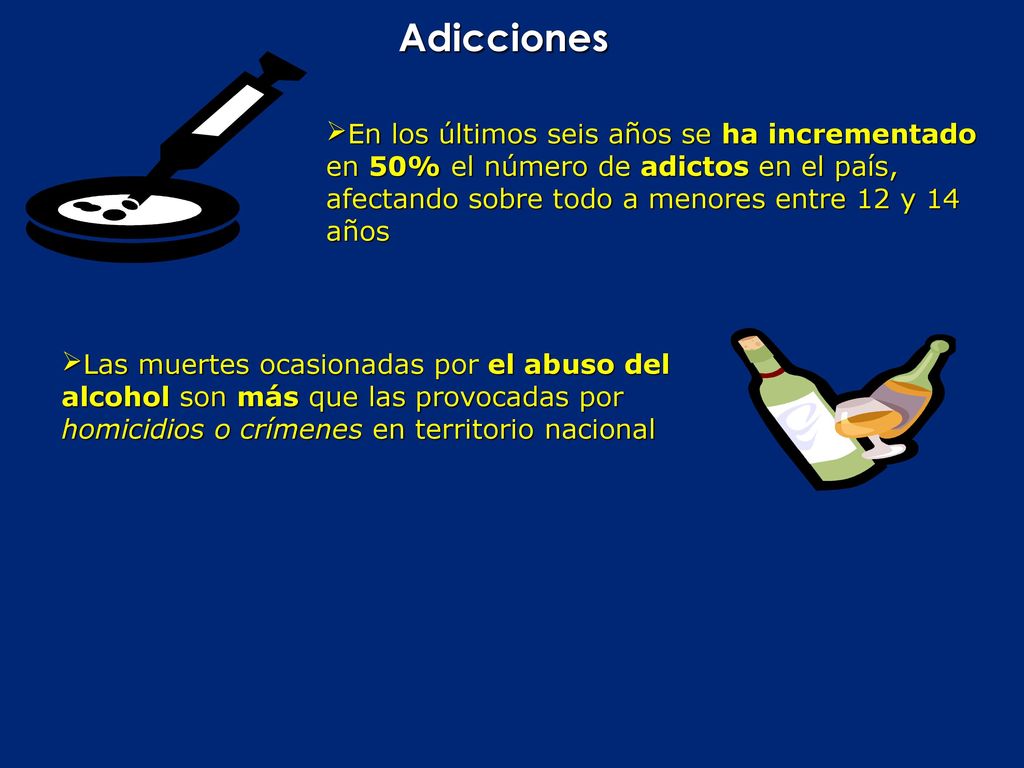 Adicciones En los últimos seis años se ha incrementado en 50% el número de adictos en el país, afectando sobre todo a menores entre 12 y 14 años.