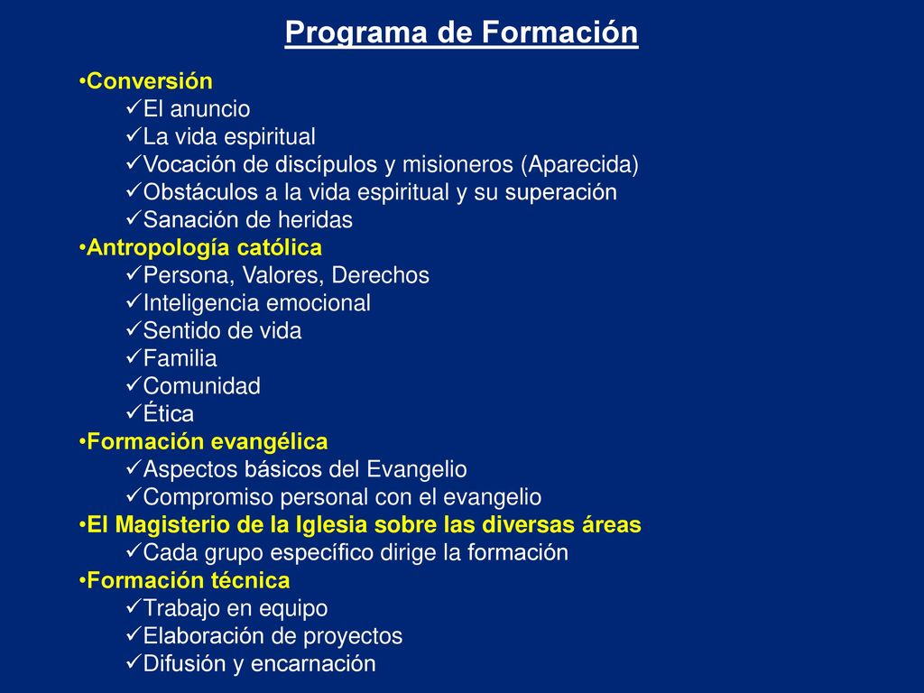 Programa de Formación Conversión El anuncio La vida espiritual