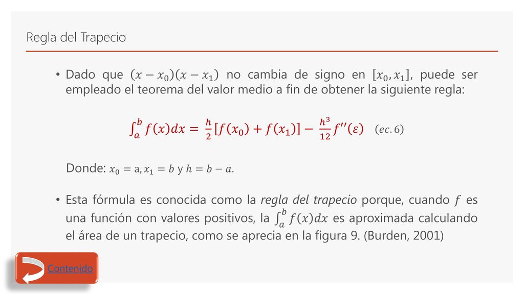 𝑎 𝑏 𝑓 𝑥 𝑑𝑥= ℎ 2 𝑓 𝑥 0 +𝑓 𝑥 1 − ℎ 3 12 𝑓′′ 𝜀 𝑒𝑐. 6