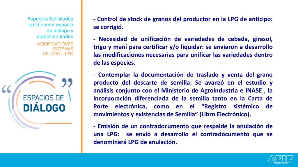 Aspectos Solicitados en el primer espacio. de diálogo y. cumplimentados.