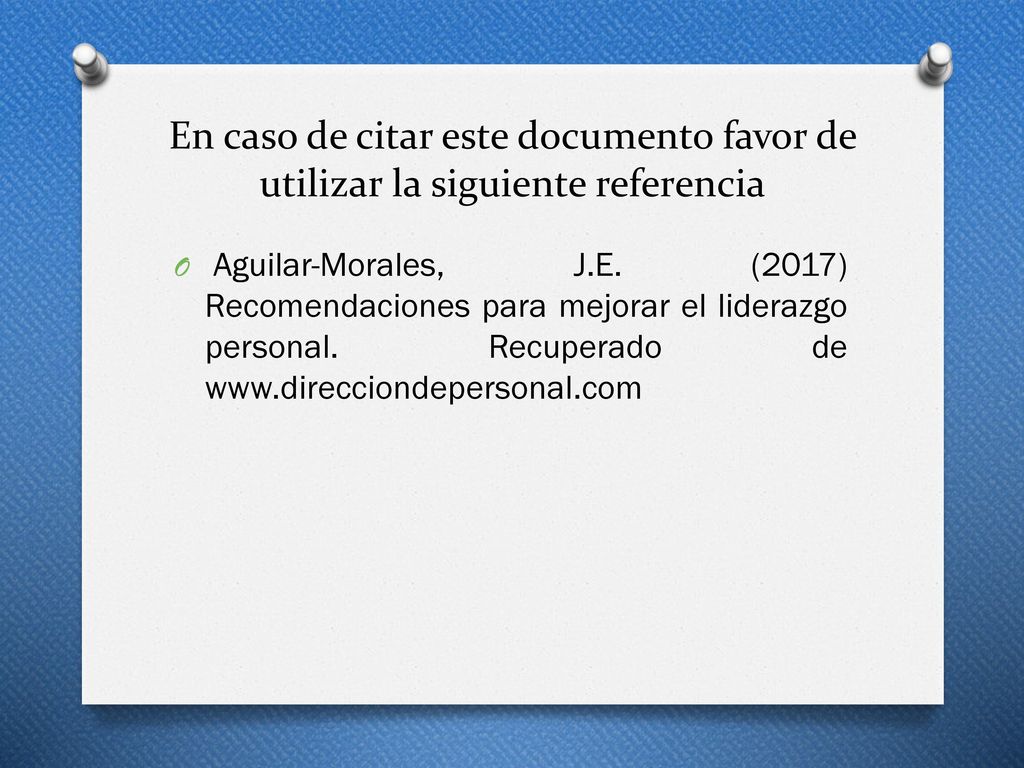 En caso de citar este documento favor de utilizar la siguiente referencia