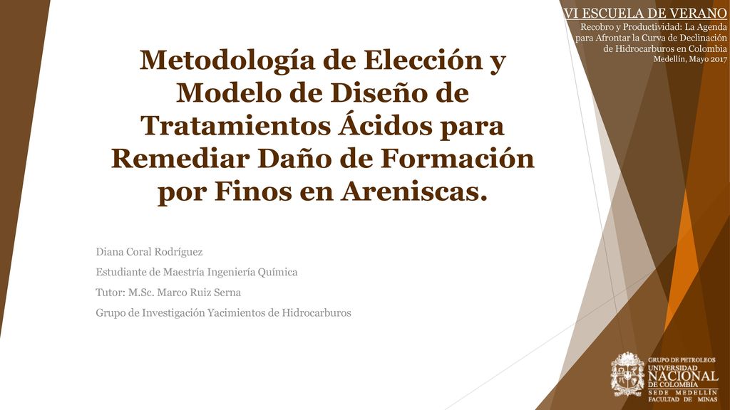VI ESCUELA DE VERANO Recobro y Productividad: La Agenda para Afrontar la Curva de Declinación de Hidrocarburos en Colombia.