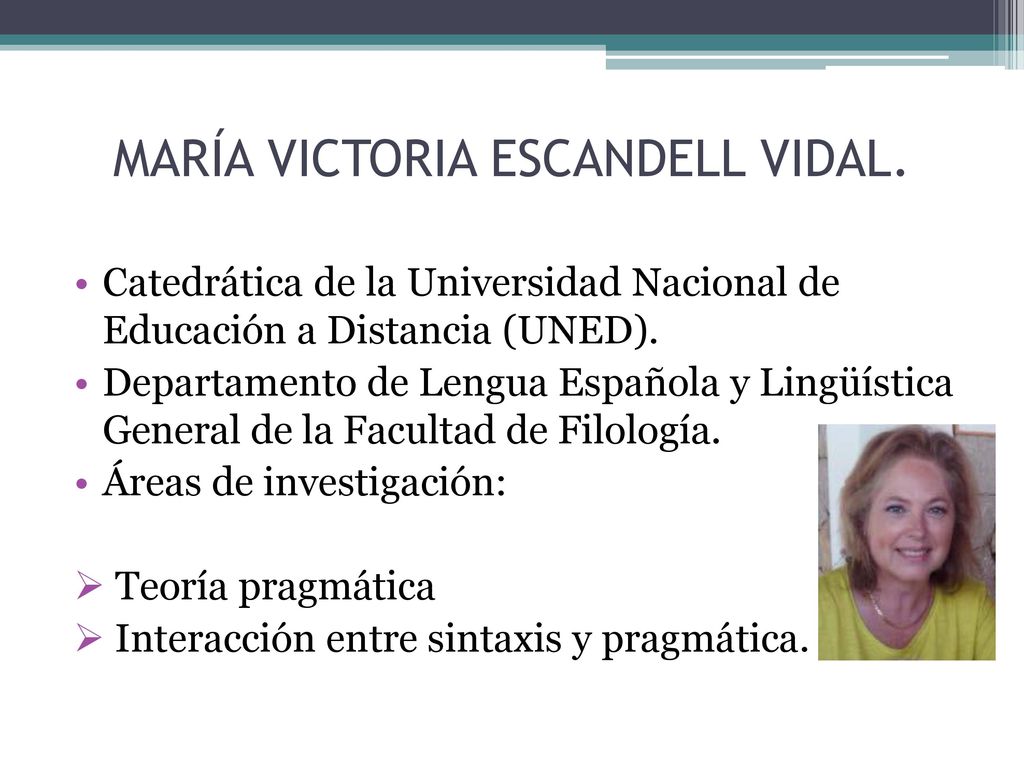 MARÍA VICTORIA ESCANDELL VIDAL.