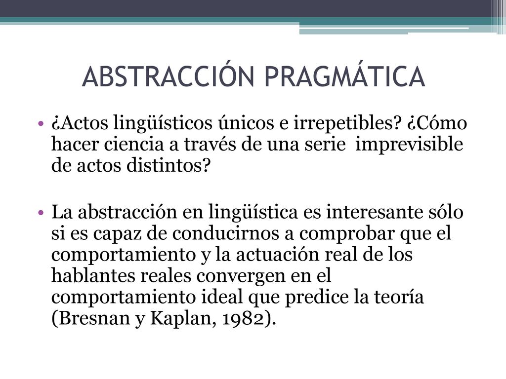 ABSTRACCIÓN PRAGMÁTICA