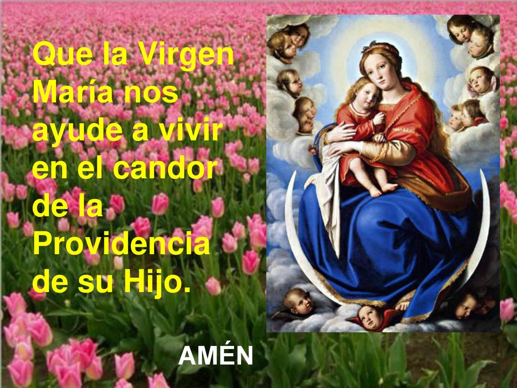 Que la Virgen María nos ayude a vivir en el candor de la Providencia de su Hijo.