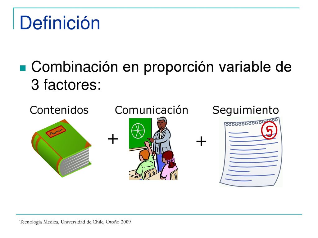 Definición + + Combinación en proporción variable de 3 factores: