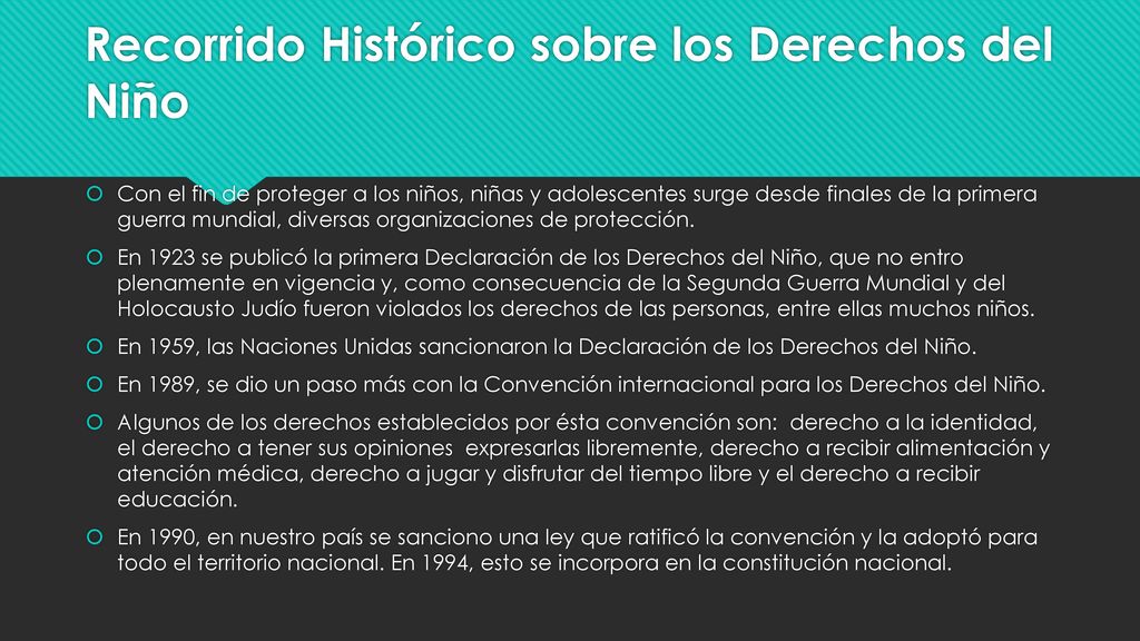 Recorrido Histórico sobre los Derechos del Niño