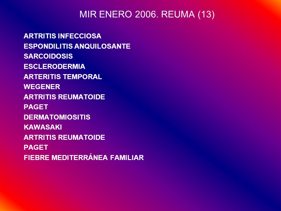 MIR ENERO REUMA (13) ARTRITIS INFECCIOSA