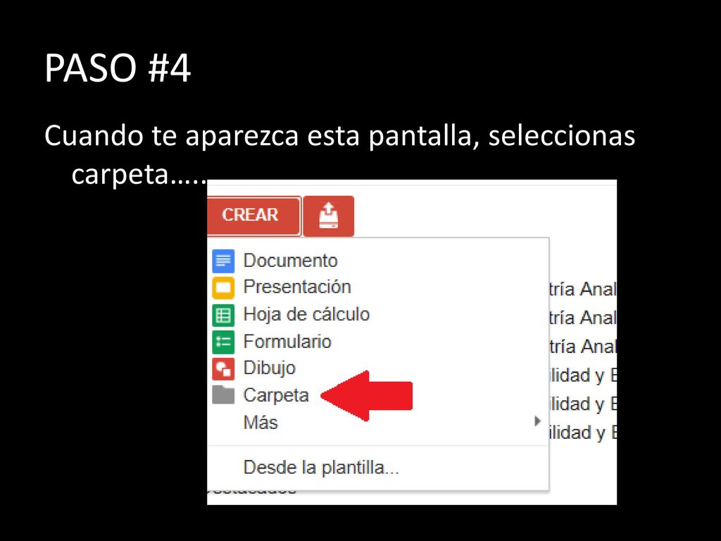 PASO #4 Cuando te aparezca esta pantalla, seleccionas carpeta…..