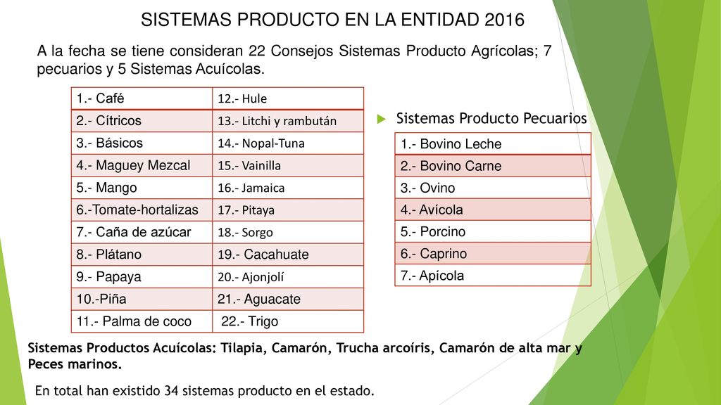 SISTEMAS PRODUCTO EN LA ENTIDAD 2016