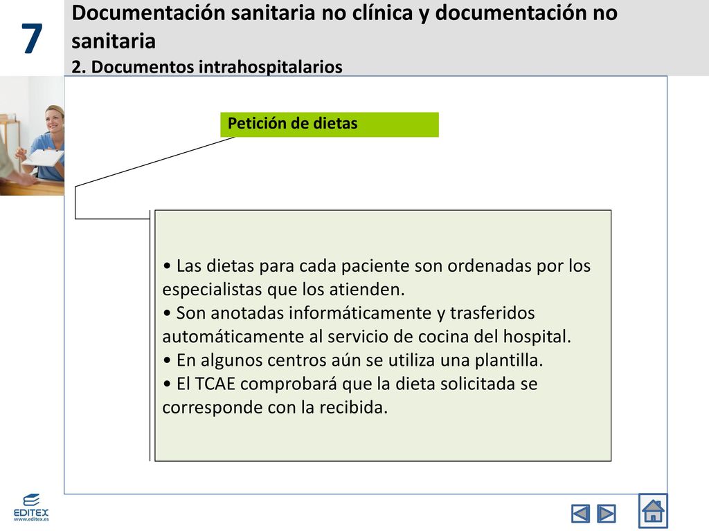 7 Documentación sanitaria no clínica y documentación no sanitaria 2. Documentos intrahospitalarios.