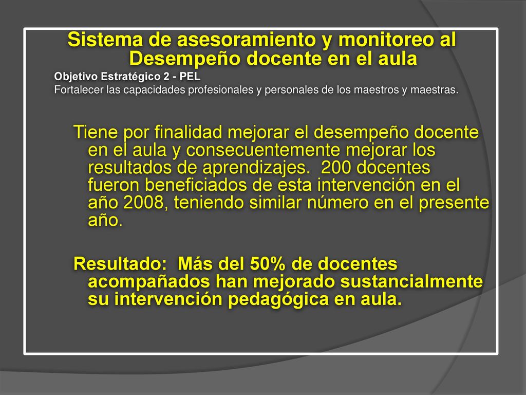Sistema de asesoramiento y monitoreo al Desempeño docente en el aula