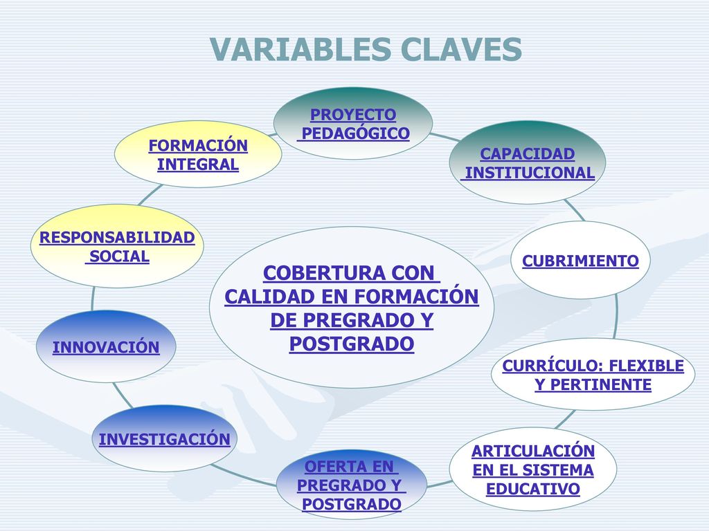 VARIABLES CLAVES COBERTURA CON CALIDAD EN FORMACIÓN DE PREGRADO Y