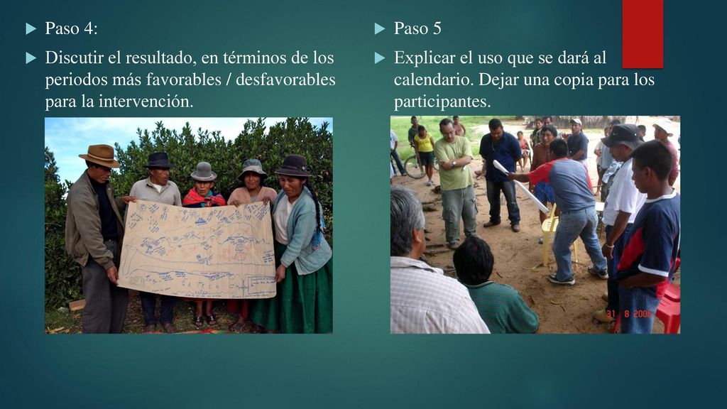 Paso 4: Discutir el resultado, en términos de los periodos más favorables / desfavorables para la intervención.