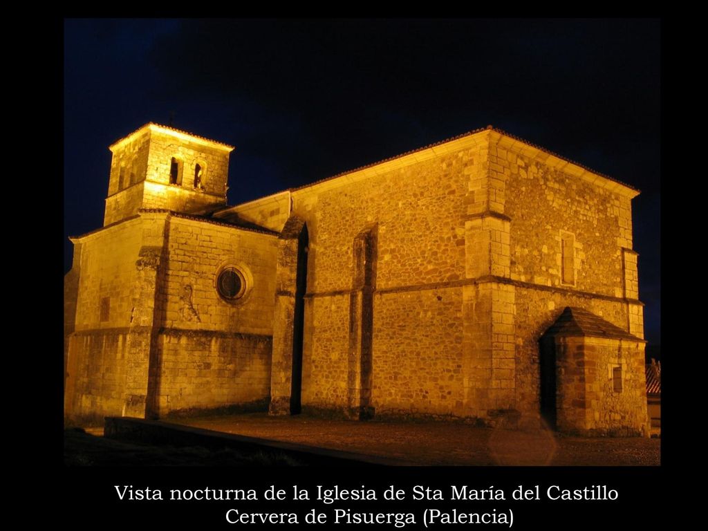 Vista nocturna de la Iglesia de Sta María del Castillo