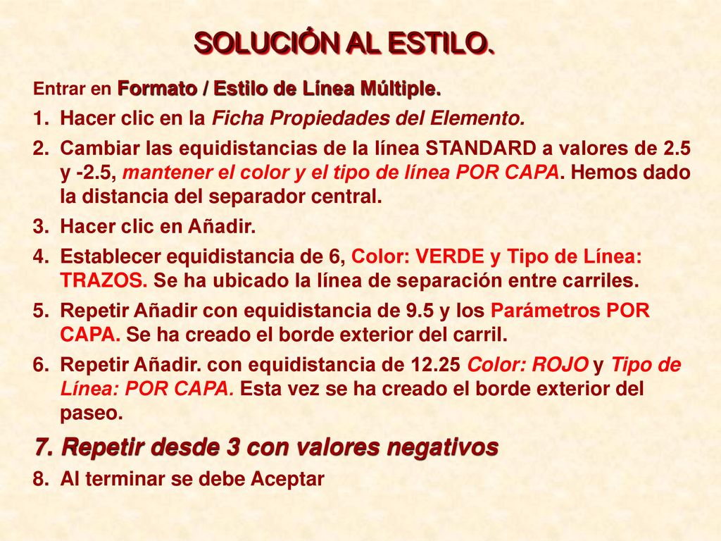 SOLUCIÓN AL ESTILO. Repetir desde 3 con valores negativos
