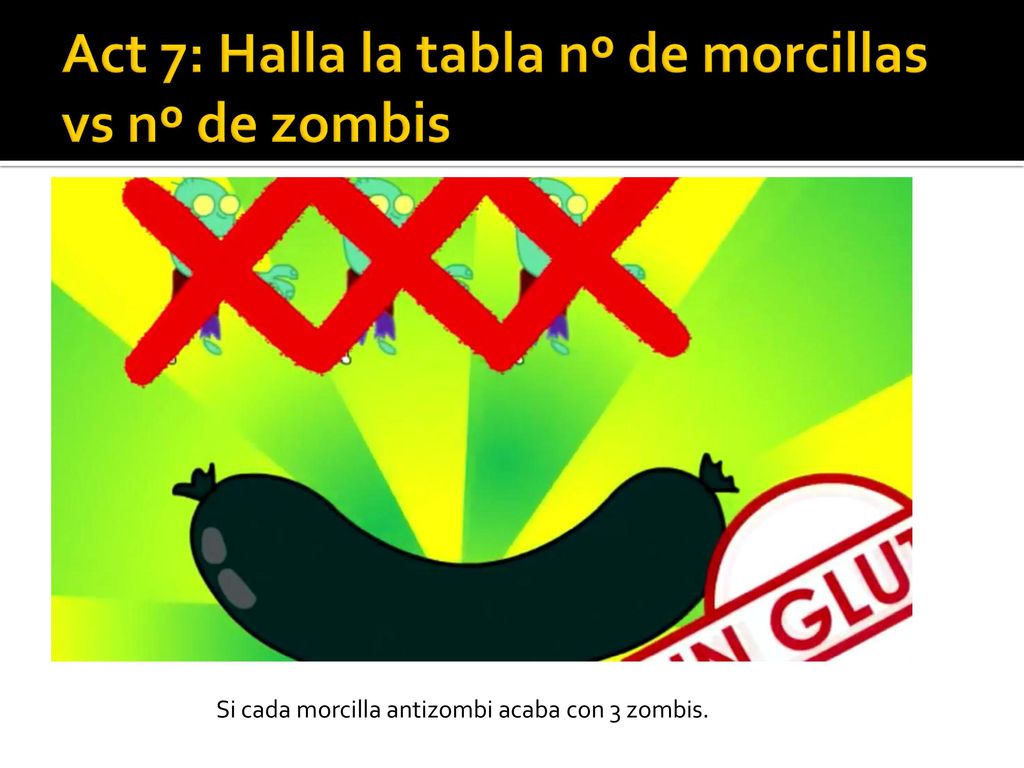 Act 7: Halla la tabla nº de morcillas vs nº de zombis