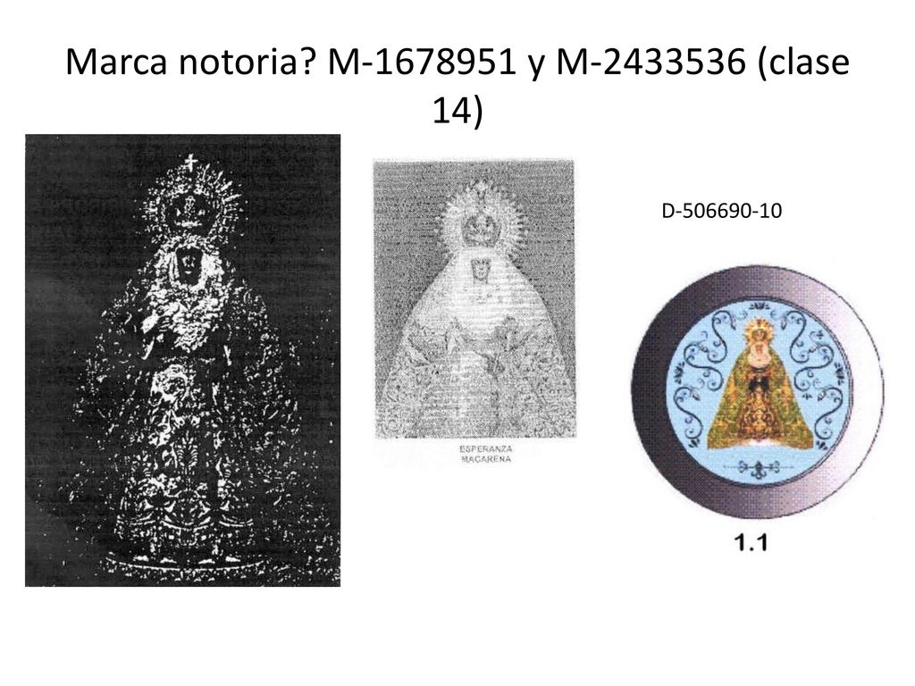 Marca notoria M y M (clase 14)