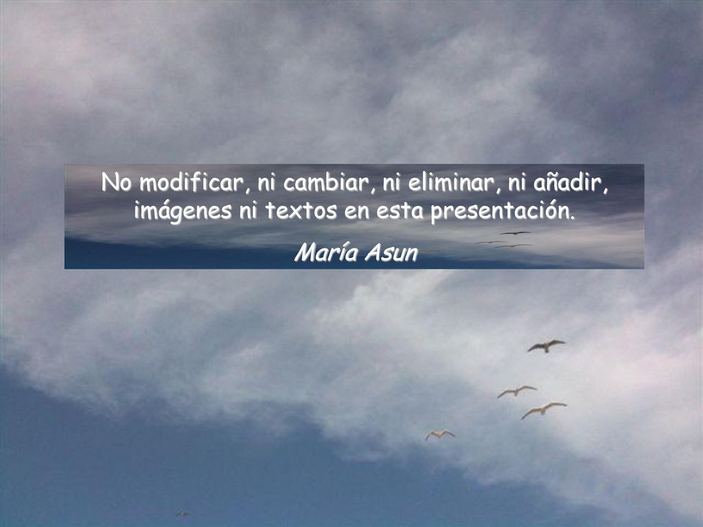 No modificar, ni cambiar, ni eliminar, ni añadir, imágenes ni textos en esta presentación.