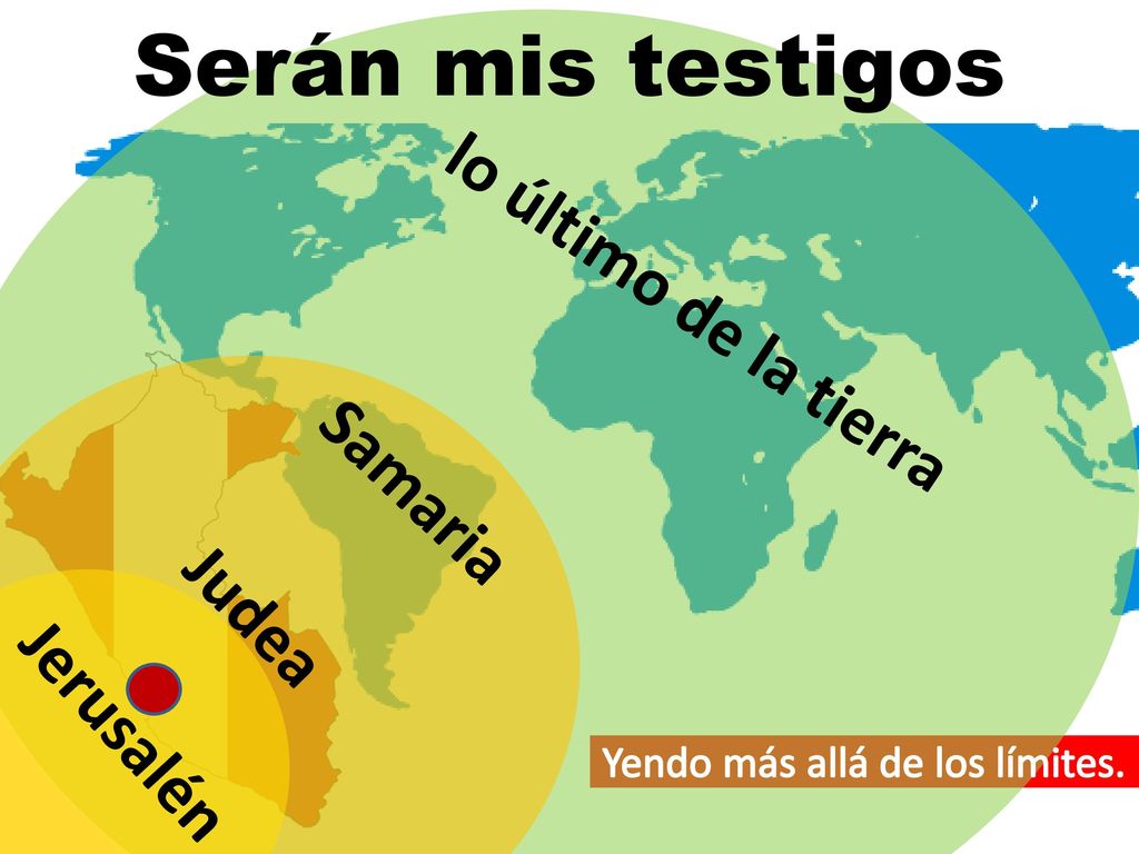 Serán mis testigos lo último de la tierra Samaria Judea Jerusalén