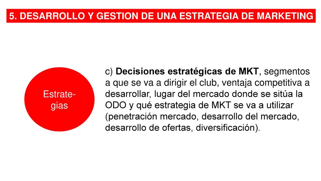 5. DESARROLLO Y GESTION DE UNA ESTRATEGIA DE MARKETING