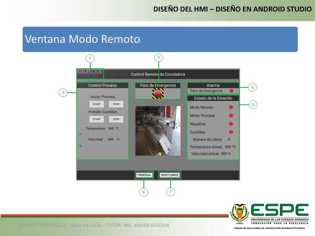 Ventana Modo Remoto DISEÑO DEL HMI – DISEÑO EN ANDROID STUDIO