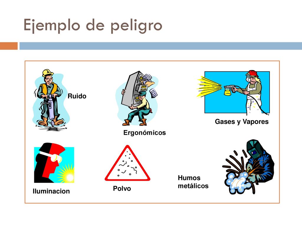 Ejemplo de peligro Ruido Gases y Vapores Ergonómicos Humos metálicos