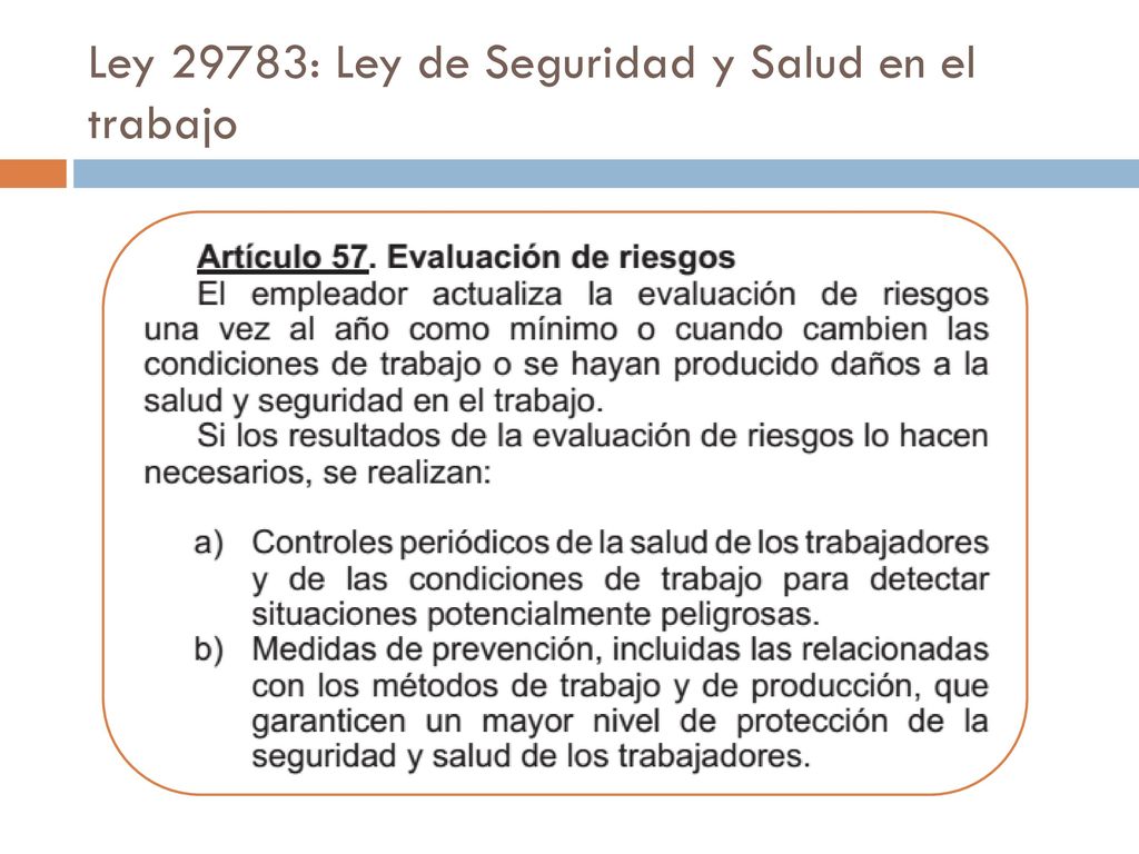 Ley 29783: Ley de Seguridad y Salud en el trabajo