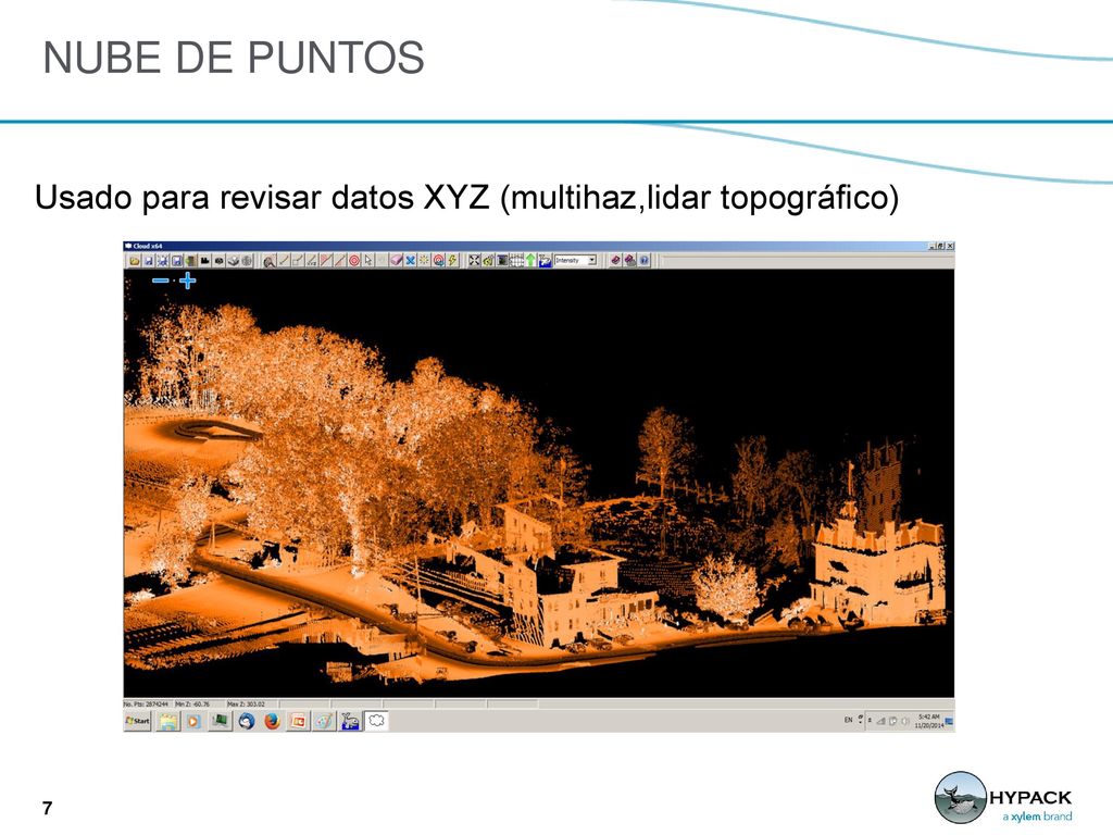 NUBE DE PUNTOS Usado para revisar datos XYZ (multihaz,lidar topográfico)