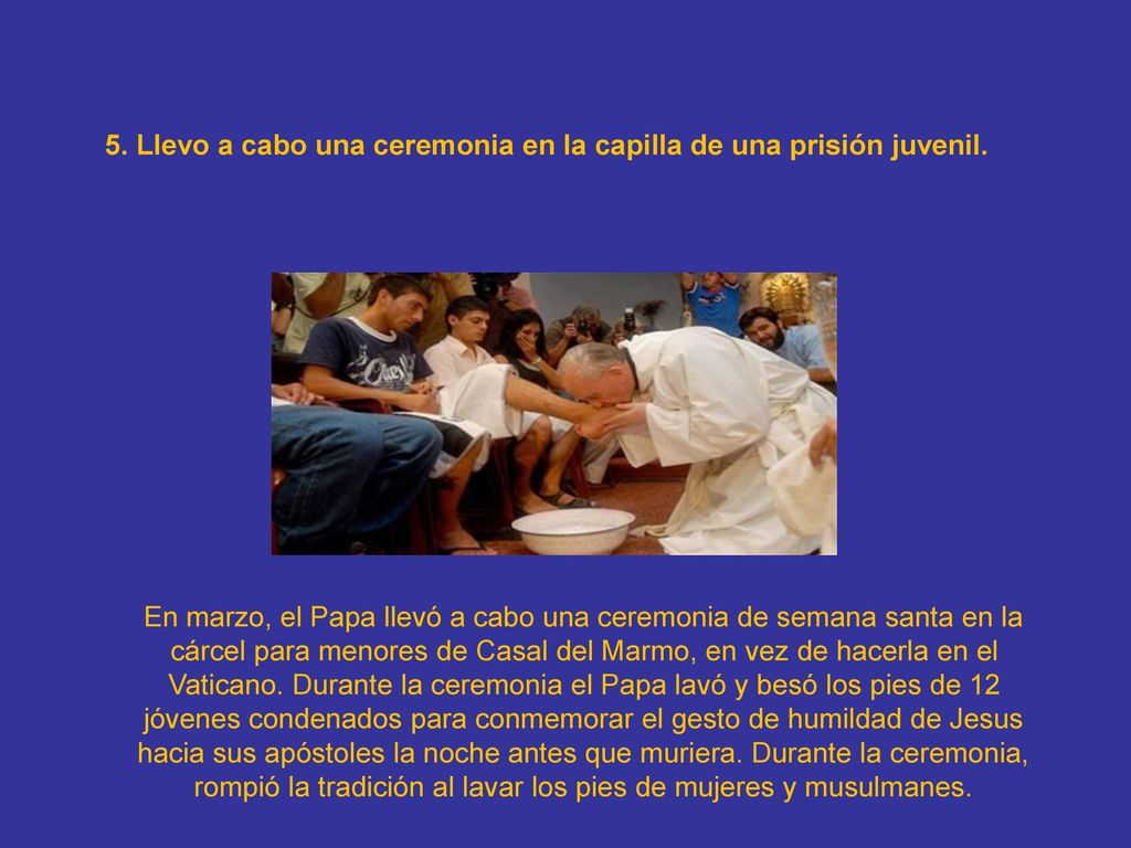 5. Llevo a cabo una ceremonia en la capilla de una prisión juvenil.