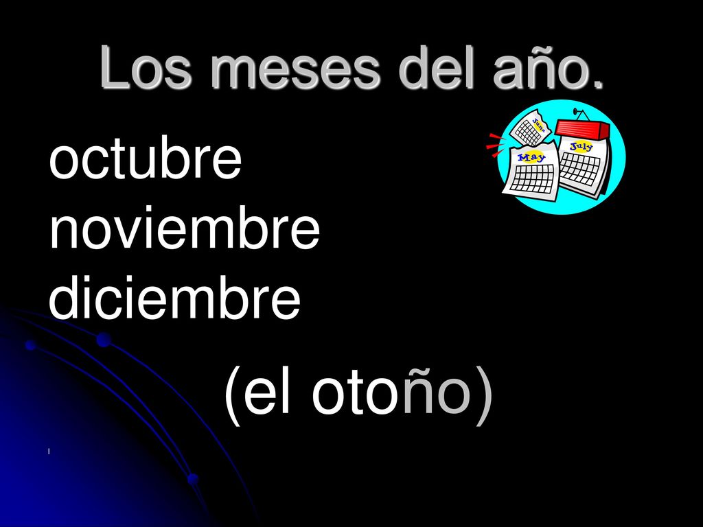 Los meses del año. octubre noviembre diciembre (el otoño) l