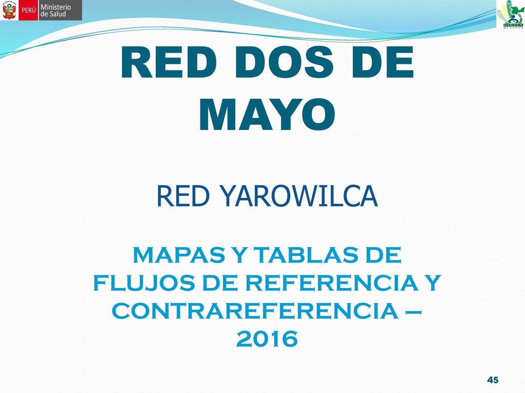 MAPAS Y TABLAS DE FLUJOS DE REFERENCIA Y CONTRAREFERENCIA – 2016
