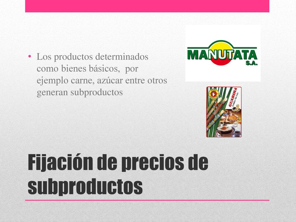 Fijación de precios de subproductos