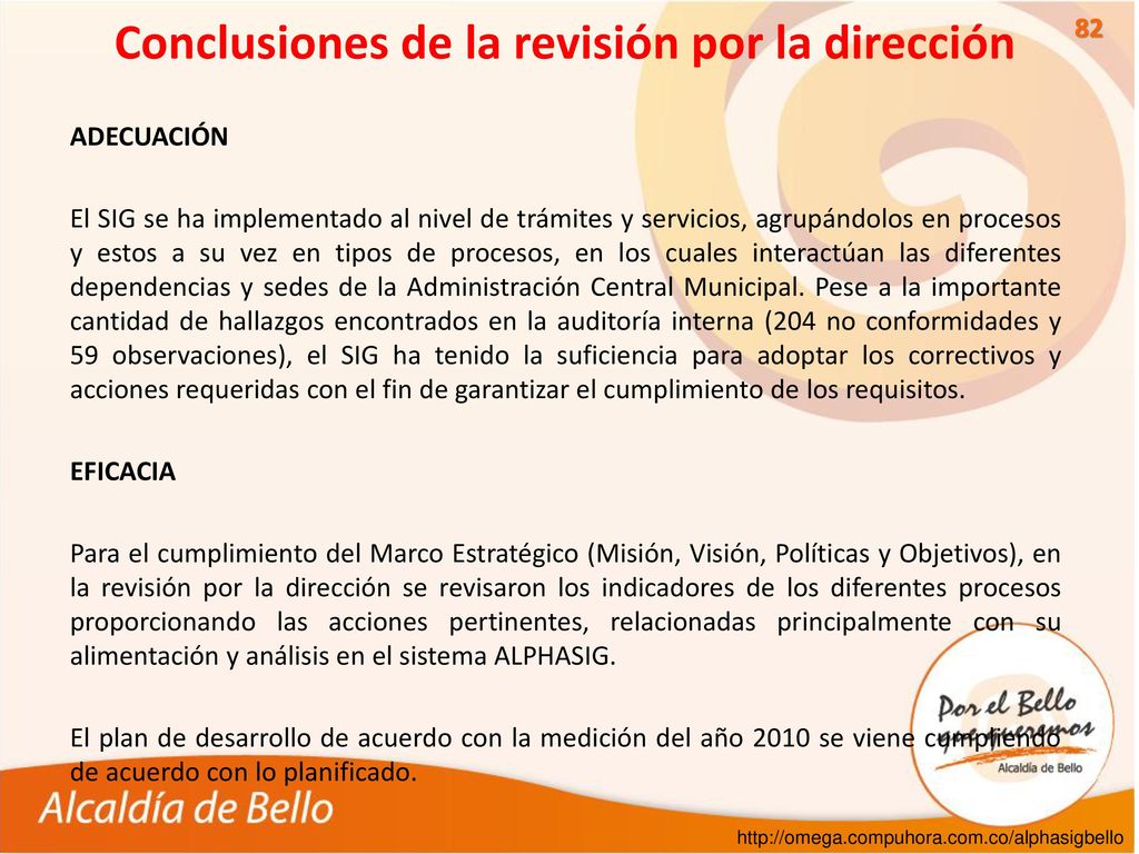 Conclusiones de la revisión por la dirección