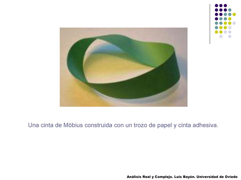 Una cinta de Möbius construida con un trozo de papel y cinta adhesiva.