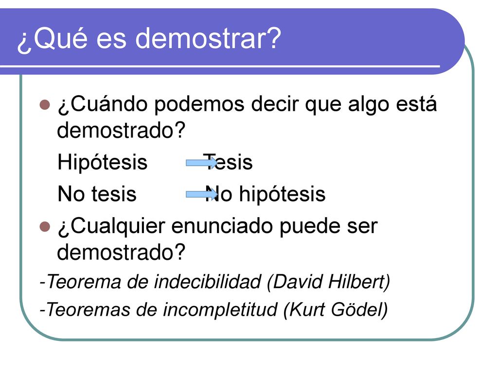¿Qué es demostrar ¿Cuándo podemos decir que algo está demostrado