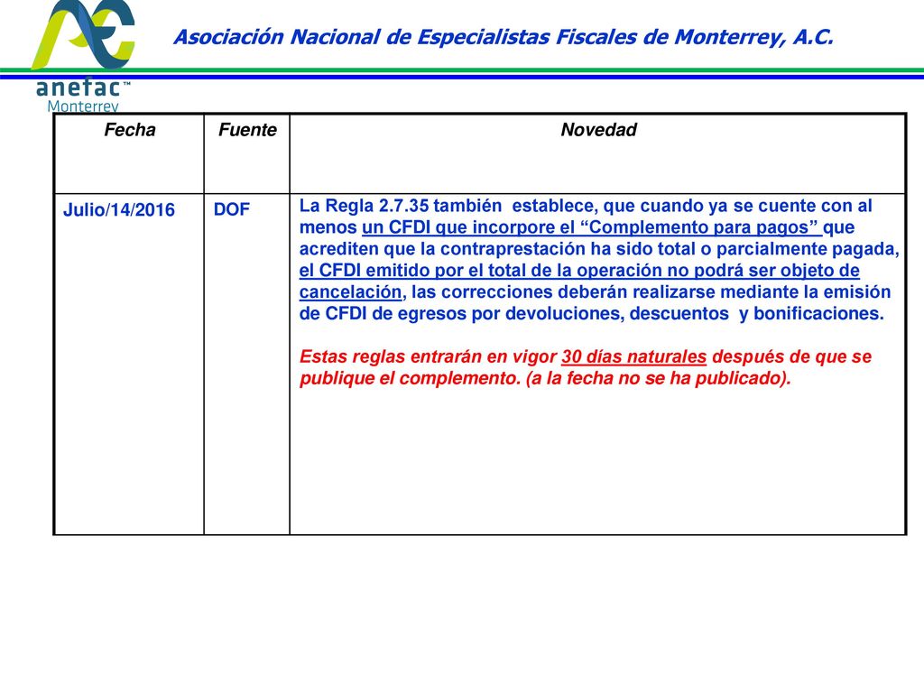 Asociación Nacional de Especialistas Fiscales de Monterrey, A.C.