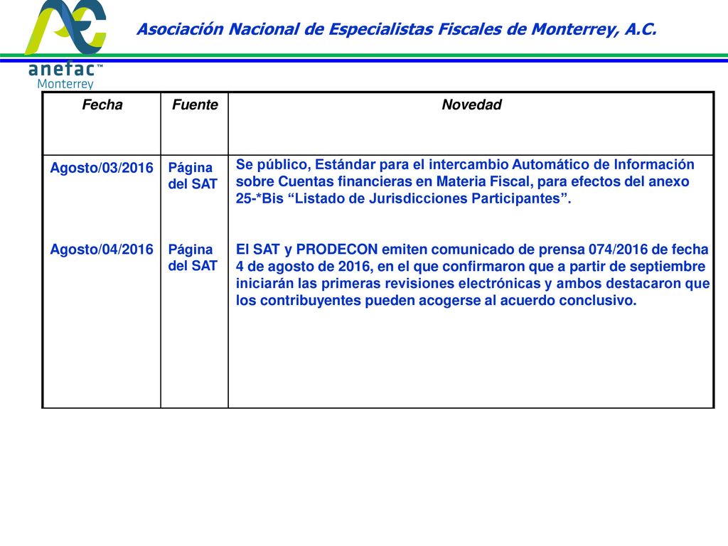 Asociación Nacional de Especialistas Fiscales de Monterrey, A.C.