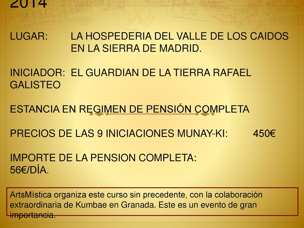 LOS DÍA 8 Y 9 DE NOVIEMBRE DE 2014 LUGAR: